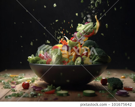 splash of fruit input on a dark background.generative AI 101675642