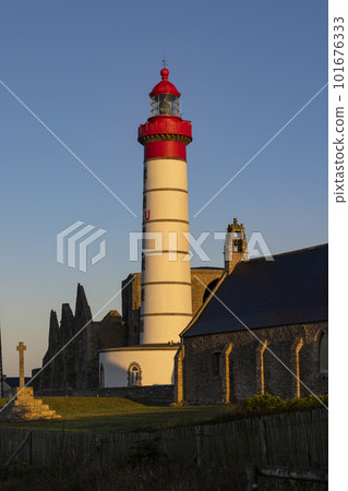 Saint-Mathieu Lighthouse, Pointe Saint-Mathieu in Plougonvelin, Finistere, France Saint-Mathieu Lighthouse, Pointe Saint-Mathieu in Plougonvelin, Finistere, France 101676333