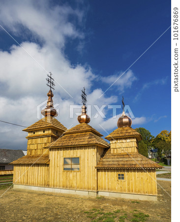 Model of wood church, Nizna Polianka, Slovakia 101676869