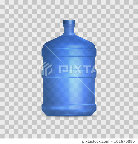 Full water storage bottle, front view. 3D vector illustration. 101676890