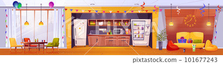 Cartoon office party background design 101677243