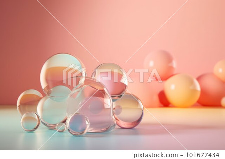 background or wallpaper.glass beads on a delicate pastel background 101677434