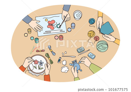 Children have fun engaged in hobby art workshops Children have fun engaged in hobby art workshops 101677575