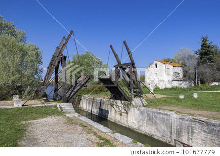 Vincent van Gogh bridge (Pont Van-Gogh, Langlois Bridge) near Arles, Provence, France 101677779
