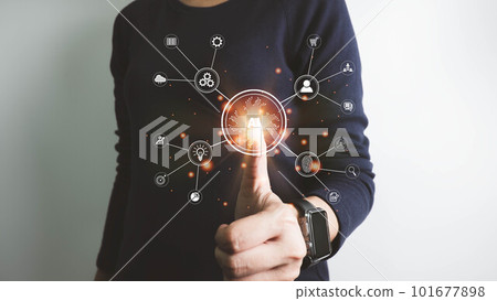 AI, Artificial Intelligence, Concept global data connection with Internet technology, using online transaction with AI by learning machine and big data, database management, cloud computing AI, Artificial Intelligence, Concept global data connection with Internet technology, using online transaction with AI by learning machine and big data, database management, cloud computing 101677898