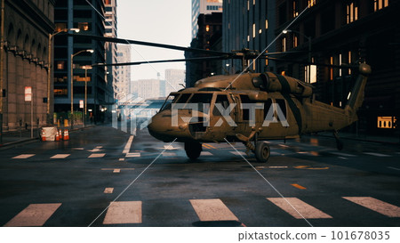 military helicopter in big city military helicopter in big city 101678035