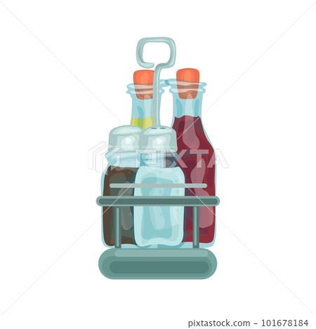 Salt and pepper shakers illustration in color cartoon style. Editable vector graphic design. Salt and pepper shakers illustration in color cartoon style. Editable vector graphic design. 101678184