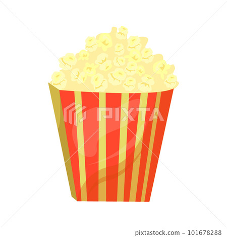 Popcorn illustration in color cartoon style. Editable vector graphic design. 101678288