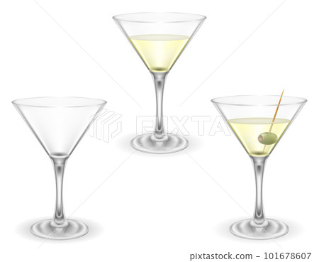 martini cocktail alcoholic drink glass vector illustration 101678607