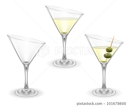 martini cocktail alcoholic drink glass vector illustration 101678608
