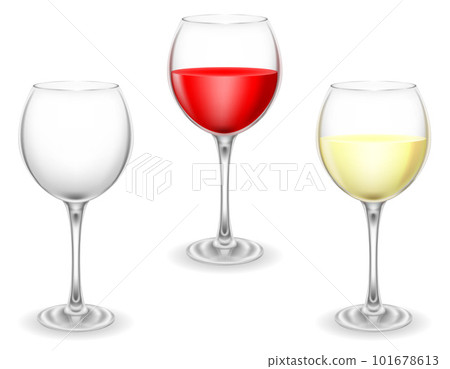 transparent glass for wine and low alcohol drinks vector illustration 101678613