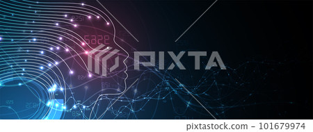 Abstract Artificial intelligence. Cloud computing. Machine learning. Technology web background. Virtual concept Abstract Artificial intelligence. Cloud computing. Machine learning. Technology web background. Virtual concept 101679974