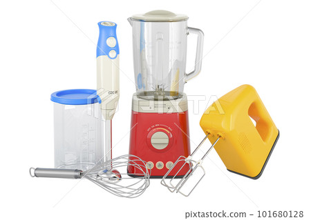 Electric blender, immersion blender and hand mixer, 3D rendering 101680128