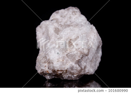 Macro mineral stone Albit on black background Macro mineral stone Albit on black background 101680990