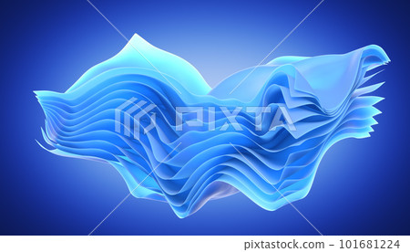 Simple background with drapery layers and folded textile ruffle. 101681224