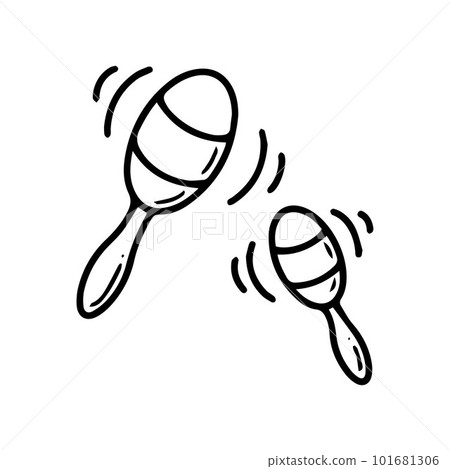 Maracas icon. Vector illustration of blue and red maraca and instrument sign. 101681306