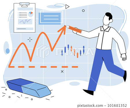 Financial broker analyzing stock exchange graphs. Investor studying data, trading analytics Financial broker analyzing stock exchange graphs. Investor studying data, trading analytics 101681352