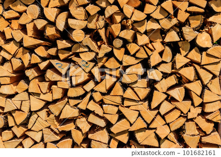Background of the stacked dry chopped firewood Background of the stacked dry chopped firewood 101682161