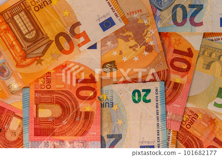 Background of the different euro banknotes 101682177