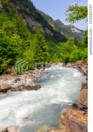 View of the Kander river in Switzerland View of the Kander river in Switzerland 101682187