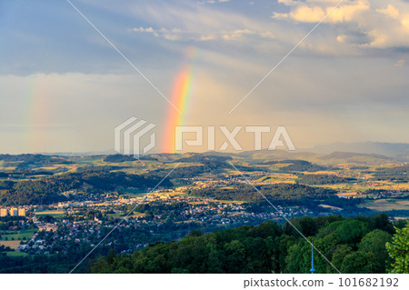 Beautiful rainbow over Bern city in Switzerland Beautiful rainbow over Bern city in Switzerland 101682192