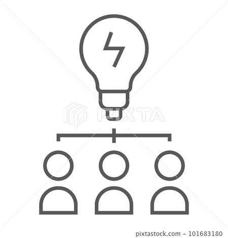 Creative thin line icon, development and business, lightbulb sign vector graphics, a linear pattern on a white background, eps 10. Creative thin line icon, development and business, lightbulb sign vector graphics, a linear pattern on a white background, eps 10. 101683180