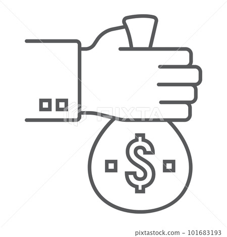 Investment thin line icon, development and business, finance sign vector graphics, a linear pattern on a white background, eps 10. Investment thin line icon, development and business, finance sign vector graphics, a linear pattern on a white background, eps 10. 101683193