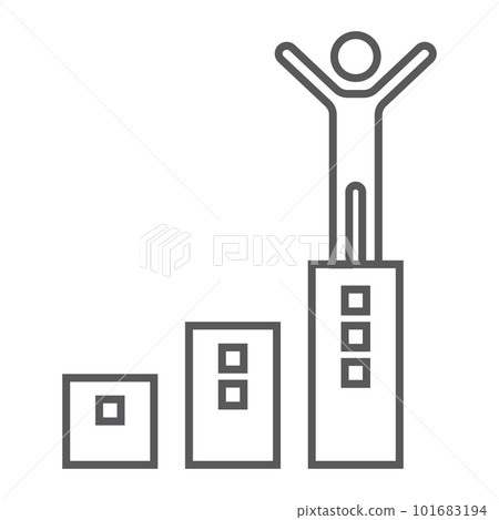 Success thin line icon, development and business, winner sign vector graphics, a linear pattern on a white background, eps 10. Success thin line icon, development and business, winner sign vector graphics, a linear pattern on a white background, eps 10. 101683194
