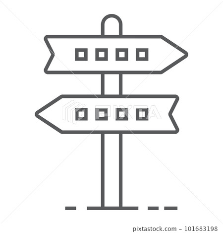 Signpost thin line icon, development and business, direction sign vector graphics, a linear pattern on a white background, eps 10. Signpost thin line icon, development and business, direction sign vector graphics, a linear pattern on a white background, eps 10. 101683198
