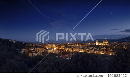 Panorama of Florence at night, Italy 101683422
