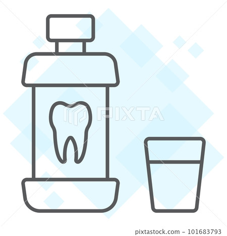 Mouthwash bottle thin line icon, stomatology and dental, care sign vector graphics, a linear pattern on a white background, eps 10. Mouthwash bottle thin line icon, stomatology and dental, care sign vector graphics, a linear pattern on a white background, eps 10. 101683793