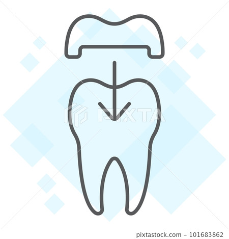 Dental crown thin line icon, stomatology and dental, ceramic tooth sign vector graphics, a linear pattern on a white background, eps 10. Dental crown thin line icon, stomatology and dental, ceramic tooth sign vector graphics, a linear pattern on a white background, eps 10. 101683862