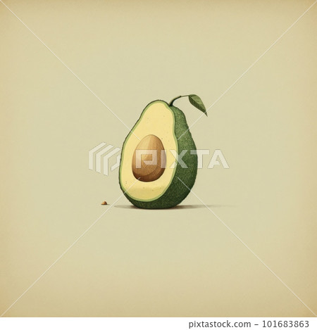 Illustration of green avocado drawing isolated on neutral background. Vegan and vegetarian organic food. AI generated half of healthy fruit with seed illustration. Illustration of green avocado drawing isolated on neutral background. Vegan and vegetarian organic food. AI generated half of healthy fruit with seed illustration. 101683863