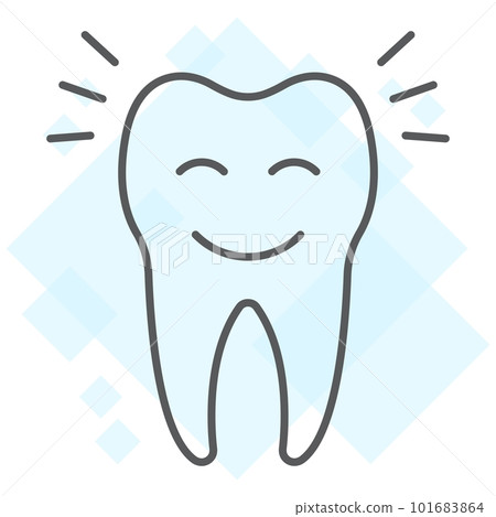 Smiling tooth thin line icon, stomatology and dental, cleaned tooth sign vector graphics, a linear pattern on a white background, eps 10. Smiling tooth thin line icon, stomatology and dental, cleaned tooth sign vector graphics, a linear pattern on a white background, eps 10. 101683864
