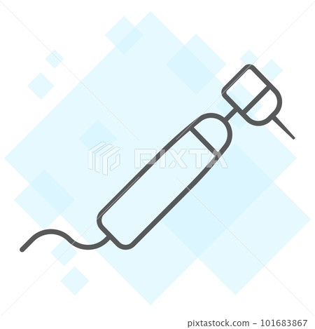 Dental drill thin line icon, stomatology and dental, dentistry sign vector graphics, a linear pattern on a white background, eps 10. 101683867
