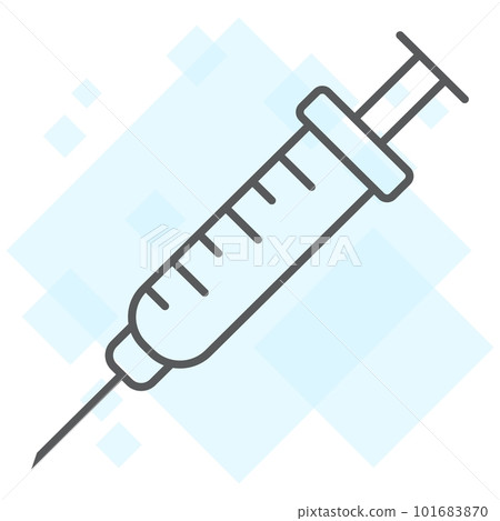 Injection thin line icon, stomatology and anesthsia, syringe sign vector graphics, a linear pattern on a white background, eps 10. 101683870