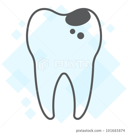 Sick tooth thin line icon, stomatology and dental, caries sign vector graphics, a linear pattern on a white background, eps 10 101683874