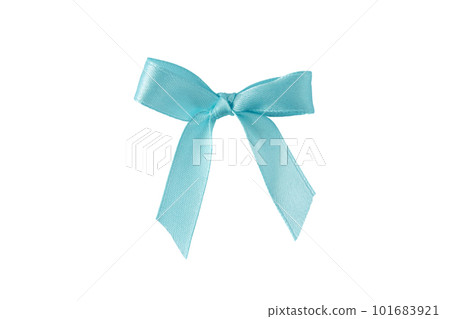 Light blue satin ribbon bow isolated on white Light blue satin ribbon bow isolated on white 101683921