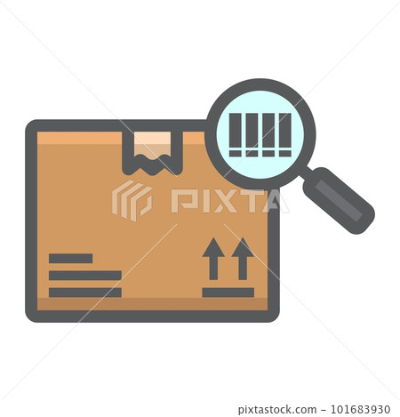 Tracking parcel filled outline icon, logistic and delivery, find barcode sign vector graphics, a colorful line pattern on a white background, eps 10. Tracking parcel filled outline icon, logistic and delivery, find barcode sign vector graphics, a colorful line pattern on a white background, eps 10. 101683930
