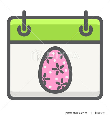 Easter calendar filled outline icon, easter and holiday, date sign vector graphics, a colorful line pattern on a white background, eps 10. Easter calendar filled outline icon, easter and holiday, date sign vector graphics, a colorful line pattern on a white background, eps 10. 101683960