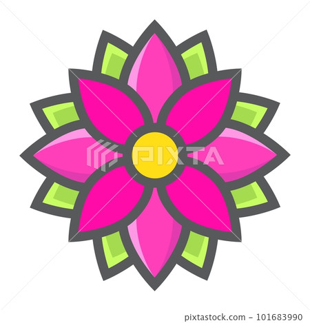 Flower Astra filled outline icon, easter and holiday, nature sign vector graphics, a colorful line pattern on a white background, eps 10. Flower Astra filled outline icon, easter and holiday, nature sign vector graphics, a colorful line pattern on a white background, eps 10. 101683990