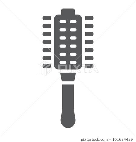 Hair brush glyph icon, hairdressing and comb, hair care sign, vector graphics, a solid pattern on a white background, eps 10. Hair brush glyph icon, hairdressing and comb, hair care sign, vector graphics, a solid pattern on a white background, eps 10. 101684459
