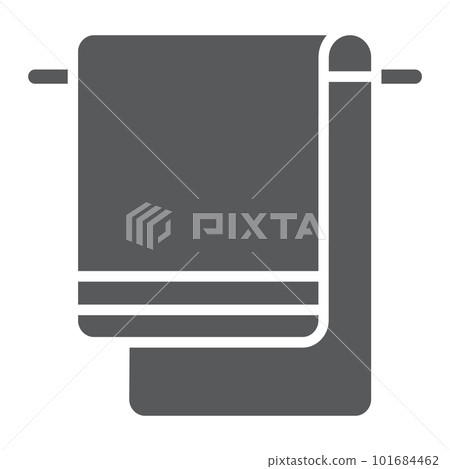 Towel glyph icon, bathroom and spa, textile sign, vector graphics, a solid pattern on a white background, eps 10. Towel glyph icon, bathroom and spa, textile sign, vector graphics, a solid pattern on a white background, eps 10. 101684462