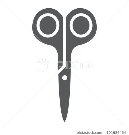 Scissors glyph icon, barber and tool, cut sign, vector graphics, a solid pattern on a white background, eps 10. Scissors glyph icon, barber and tool, cut sign, vector graphics, a solid pattern on a white background, eps 10. 101684464