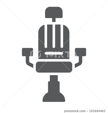 Barber chair glyph icon, barber and interior, arm chair sign, vector graphics, a solid pattern on a white background, eps 10. Barber chair glyph icon, barber and interior, arm chair sign, vector graphics, a solid pattern on a white background, eps 10. 101684465