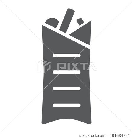 Shaurma glyph icon, food and meal, burrito sign, vector graphics, a solid pattern on a white background, eps 10. 101684765