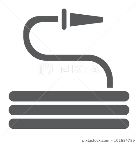 Garden hose glyph icon, tool and irrigation, sprinkler sign, vector graphics, a solid pattern on a white background, eps 10. 101684789