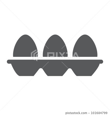 Tray with eggs glyph icon, food and nutrition, eggs container sign, vector graphics, a solid pattern on a white background, eps 10. 101684799