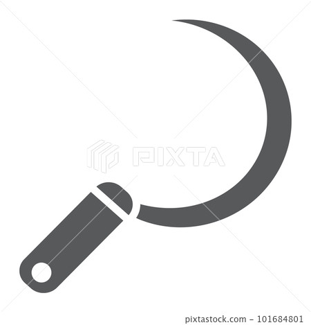 Sickle glyph icon, tool and agriculture, blade sign, vector graphics, a solid pattern on a white background, eps 10. 101684801