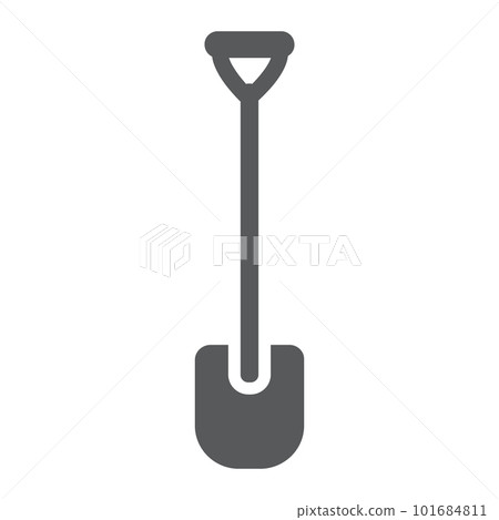Shovel glyph icon, tool and farm, digger sign, vector graphics, a solid pattern on a white background, eps 10. Shovel glyph icon, tool and farm, digger sign, vector graphics, a solid pattern on a white background, eps 10. 101684811